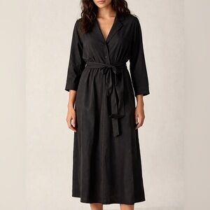 Calvin Klein Black Wrap Style Midi Dress | Size 10